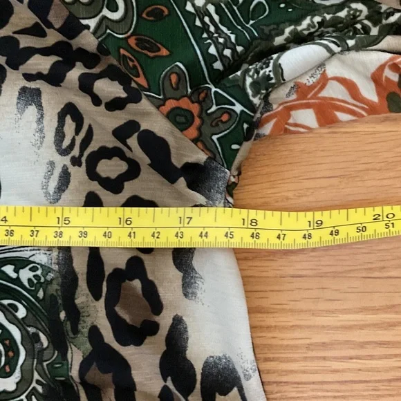 Leopard Print Women's Top with Paisley Accents - Picture 3 of 6